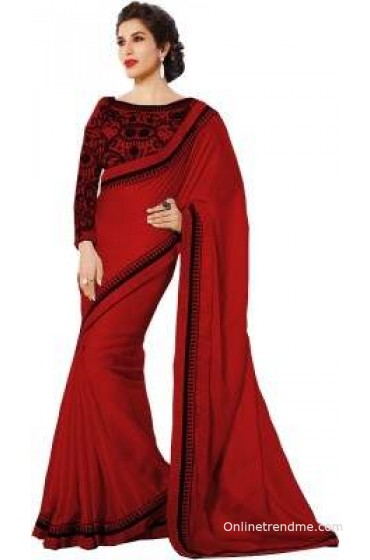 Glory Sarees Self Design Bollywood Satin Sari